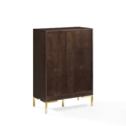 42.25" Juno Record Storage Cube Bookcase Dark Brown - Crosley -Baxton Studio Store GUEST a196568c 6e21 47c9 a5a1 f511b28e28fc