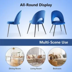 Tangkula Dining Chair Set Of 4 Velvet Upholstered Side Chair W/ Metal Base For Living Room -Baxton Studio Store GUEST a25fa928 5722 4eac ac18 33c5aff5b111