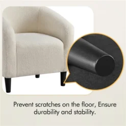 Yaheetech Upholstered Armchair Accent Barrel Chair Ivory 15 Yaheetech Upholstered Armchair Accent Barrel Chair Ivory -Baxton Studio Store GUEST a28213fc 9a71 49e4 93c3 67cfe7a93199