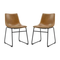 Set Of 2 Laslo Modern Upholstered Faux Leather Dining Chairs - Saracina Home -Baxton Studio Store GUEST a575f745 32e2 4880 af78 c97be1dbada8