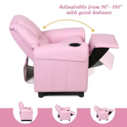 Costway Kids Recliner Armchair Children's Furniture Sofa Seat Couch Chair W/Cup Holder Pink -Baxton Studio Store GUEST a5fbfd65 2dfc 4faf 8bb2 5f58351ab70a