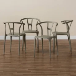 4pc Warner Plastic Dining Chair Set - Baxton Studio -Baxton Studio Store GUEST a71407bf 23a4 4597 9a8b 1c2a65f028a2