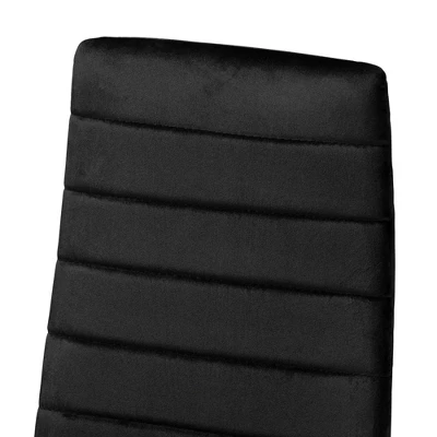 4pc Armand Velvet Fabric Upholstered And Metal Dining Chair Set - Baxton Studio 4 4pc Armand Velvet Fabric Upholstered And Metal Dining Chair Set - Baxton Studio - Image 2