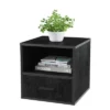 Hastings Home End Table, Stackable Modular Cube With Drawer, Black 1 Hastings Home End Table, Stackable Modular Cube With Drawer, Black -Baxton Studio Store GUEST a84be7a6 20d9 41f6 944d 9cd6ec2cd2fb