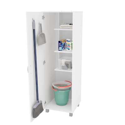Paris 1 Door Storage Cabinet White - Polifurniture 4 Paris 1 Door Storage Cabinet White - Polifurniture - Image 2
