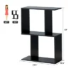Costway 2-tier S-Shaped Bookcase Free Standing Storage Rack Wooden Display Decor Black -Baxton Studio Store GUEST a9515023 1447 44d8 8ec1 91520c678d0a