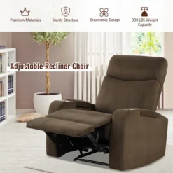Costway Recliner Chair Single Sofa Lounger With Arm Storage & Cup Holder CoffeeGreyBrown 19 Costway Recliner Chair Single Sofa Lounger With Arm Storage & Cup Holder CoffeeGreyBrown -Baxton Studio Store GUEST aa9b575b 4156 4fb1 9231 48cb4c3e9e37