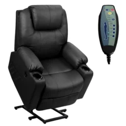 Costway Electric Recliner Chair Massage Sofa Leather W/ USB Charge Port BrownBlack 22 Costway Electric Recliner Chair Massage Sofa Leather W/ USB Charge Port BrownBlack -Baxton Studio Store GUEST ab9850d1 925d 4daf aeed 53a28beaecd8