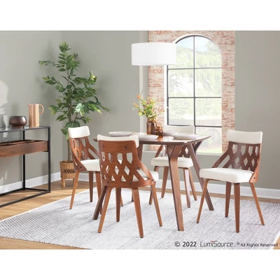 Set Of 2 York Dining Chairs Cream/Walnut - Lumisource 10 Set Of 2 York Dining Chairs Cream/Walnut - Lumisource - Image 8