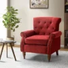 Galatea Wooden Upholstered Accent Armchair With Nailhead Trim | ARTFUL LIVING DESIGN -Baxton Studio Store GUEST ab9ea77b a4d9 4385 80b8 bb8a98096139
