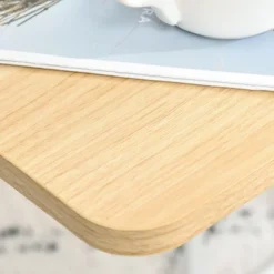 HOMCOM End Table, C-Shaped Side Table With Storage Bag For Living Room, Bedroom, White, Gray, Oak -Baxton Studio Store GUEST ae32994d 6029 4124 bea8 35c9782ef907