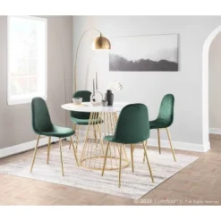 Set Of 2 Pebble Contemporary Dining Chairs Gold/Green - LumiSource -Baxton Studio Store GUEST ae63e18c f61d 47a7 8bb7 916eecf9f456