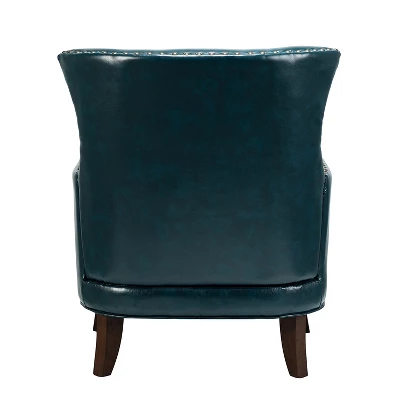 Jorge Vegan Leather Armchair With Nailhead Trim | Karat Home 6 Jorge Vegan Leather Armchair With Nailhead Trim | Karat Home - Image 4