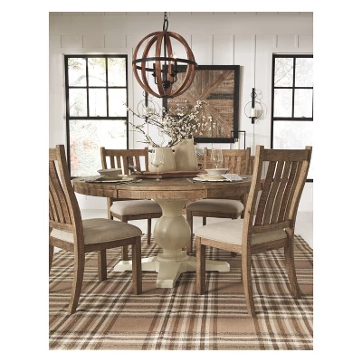 Set Of 2 Grindleburg Dining Upholstered Side Chair White/Light Brown - Signature Design By Ashley 5 Set Of 2 Grindleburg Dining Upholstered Side Chair White/Light Brown - Signature Design By Ashley - Image 3