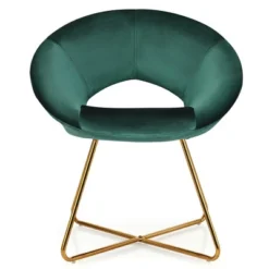 Costway Set Of 2 Accent Velvet Chairs Dining Chairs Arm Chair W/Golden Legs -Baxton Studio Store GUEST b1f76711 b66b 4e85 80b5 ff32d9c124eb