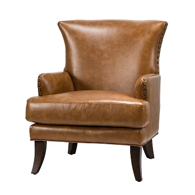 Jorge Vegan Leather Armchair With Nailhead Trim | Karat Home 14 Jorge Vegan Leather Armchair With Nailhead Trim | Karat Home - Image 12