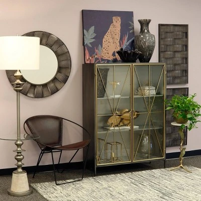 Richard Carter Display Metal Cabinet Gun Metal Antique Gold - StyleCraft 9 Richard Carter Display Metal Cabinet Gun Metal Antique Gold - StyleCraft - Image 7