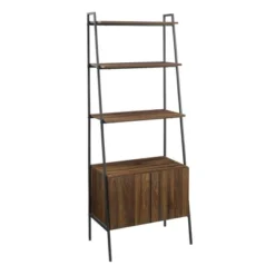 72" Open Shelf And Closed Storage Cabinet Ladder Bookcase - Saracina Home -Baxton Studio Store GUEST b4c9708c 2fe3 4654 9c06 b27773a6d3bc