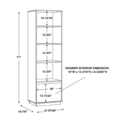 71" Gunther Mid-Century Bookcase 1 Drawer Walnut - Linon -Baxton Studio Store GUEST b5fece7f c811 479a baf9 bd2077cc81c6