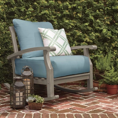 Caterina Teak Patio Rocking Chair With Cushion - Cambridge Casual 10 Caterina Teak Patio Rocking Chair With Cushion - Cambridge Casual - Image 8