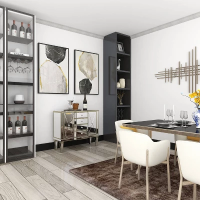 Glam Mirrored Rectangular Storage Cabinet Silver - Olivia & May 20 Glam Mirrored Rectangular Storage Cabinet Silver - Olivia & May - Image 18