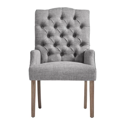 Raghnaid Distressed Tufted Linen Dining Chair - Inspire Q 4 Raghnaid Distressed Tufted Linen Dining Chair - Inspire Q - Image 2