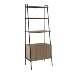 72" Open Shelf And Closed Storage Cabinet Ladder Bookcase - Saracina Home -Baxton Studio Store GUEST bb53bc77 9ac3 477a ab20 0e515d00902d