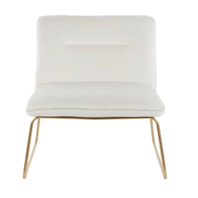 Casper Contemporary Upholstered Accent Chair Gold/Cream - LumiSource 6 Casper Contemporary Upholstered Accent Chair Gold/Cream - LumiSource - Image 4