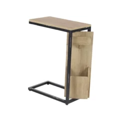 Farmhouse C Shaped Side Table Light Brown/Black - Olivia & May -Baxton Studio Store GUEST be901426 f36d 4beb a352 e2957adab804