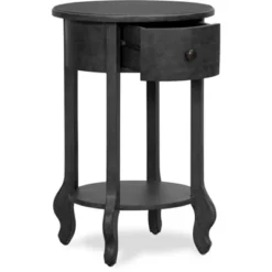 James Round Side Table Dark Gray - Finch 16 James Round Side Table Dark Gray - Finch -Baxton Studio Store GUEST bef085c3 1af3 4167 8836 61a7e2f6575b