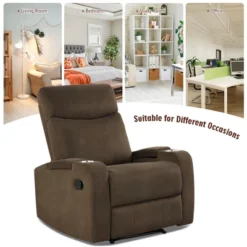 Costway Recliner Chair Single Sofa Lounger With Arm Storage & Cup Holder CoffeeGreyBrown 16 Costway Recliner Chair Single Sofa Lounger With Arm Storage & Cup Holder CoffeeGreyBrown -Baxton Studio Store GUEST bef737ff 7b25 4b32 bbb3 dec3f24bfdad