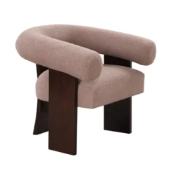 Cheryl Set Of 2 Teddy Velvet 23.2" Wider Seat And Backrest Upholstered With Rubberwood Legs Curved Wishbone Frame Accent Chair-Maison Boucle -Baxton Studio Store GUEST bfbc3d3f 9ad7 4c29 8bf0 be4e412ce606