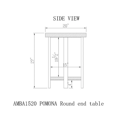 27" Pomona Diameter Round End Table Rustic Natural - Alaterre Furniture 9 27" Pomona Diameter Round End Table Rustic Natural - Alaterre Furniture - Image 7
