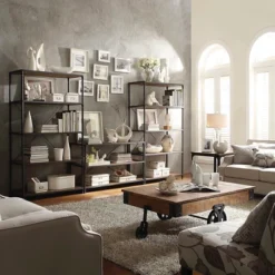 72" Webster 4 Shelf Mixed Media Bookshelf Black - Inspire Q -Baxton Studio Store GUEST c0a0b333 706e 4650 b348 70e2f5fd10f7