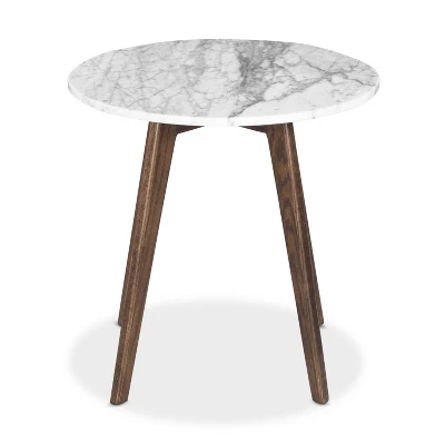 20" Gabrielle Marble Round Side Table Walnut - Poly & Bark 6 20" Gabrielle Marble Round Side Table Walnut - Poly & Bark - Image 4