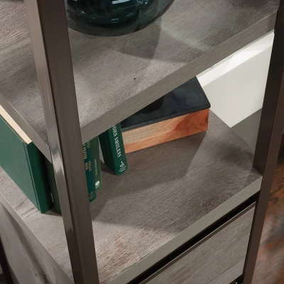 72.047" Manhattan Gate Narrow 2 Shelf Storage Tower Bookcase Mystic Oak - Sauder 4 72.047" Manhattan Gate Narrow 2 Shelf Storage Tower Bookcase Mystic Oak - Sauder - Image 2