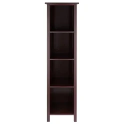 55.98" 5 Tier Milan Storage Shelf Or Bookshelf Tall Walnut - Winsome