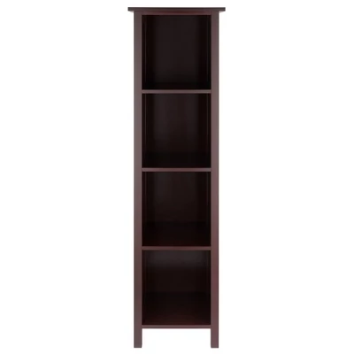 55.98" 5 Tier Milan Storage Shelf Or Bookshelf Tall Walnut - Winsome 3 55.98" 5 Tier Milan Storage Shelf Or Bookshelf Tall Walnut - Winsome