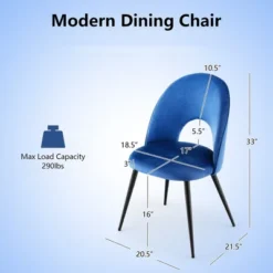 Tangkula Dining Chair Set Of 4 Velvet Upholstered Side Chair W/ Metal Base For Living Room -Baxton Studio Store GUEST c289a00e 0502 4e4d 9873 3f206d512689