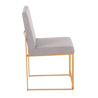 Set Of 2 Highback Fuji Polyester/Steel Dining Chairs Gold/Light Gray - LumiSource 4 Set Of 2 Highback Fuji Polyester/Steel Dining Chairs Gold/Light Gray - LumiSource - Image 2