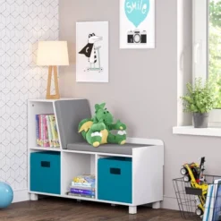 Kids' Book Nook Storage Bench With Cubbies White - RiverRidge Home -Baxton Studio Store GUEST c4ad22f1 879a 403e 8b8a b2b1db77f263