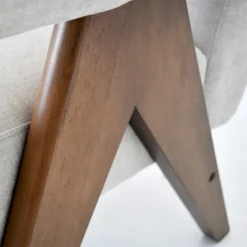 Set Of 2 Morgan Upholstered 19.7" Wider Seat And Armrest With Upside Down "V" Shape Design Rubberwood Legs Accent Chair-The Pop Maison -Baxton Studio Store GUEST c53d2a84 a928 4524 9d0e a7c92af25231