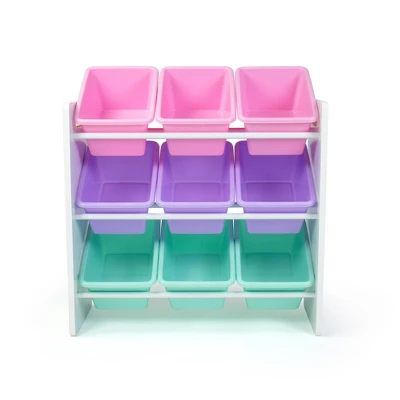 9 Bin Toy Storage Organizer With Chalkboard Side Panel White - Humble Crew 3 9 Bin Toy Storage Organizer With Chalkboard Side Panel White - Humble Crew