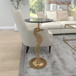 Coastal Seahorse Accent Table Gold - Olivia & May -Baxton Studio Store GUEST c7561850 28e1 48e0 8f41 b73defb4d4ea