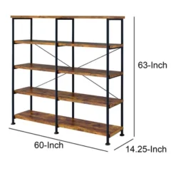 63" Industrial 4 Tier Bookshelf With Particleboard And Metal Frame - Benzara 16 63" Industrial 4 Tier Bookshelf With Particleboard And Metal Frame - Benzara -Baxton Studio Store GUEST c8a7f74a cafd 4a7e a683 a2d2e5f89c21