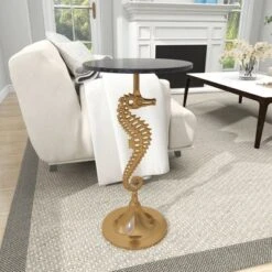 Coastal Seahorse Accent Table Gold - Olivia & May -Baxton Studio Store GUEST cc4a58b0 a6fb 4483 b797 5c3337bd2fff