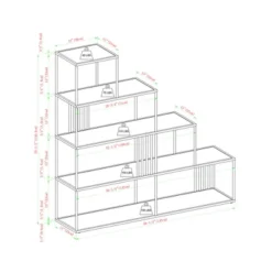 55.5" Modern 4 Shelf With Metal Bar Room Divider Bookcase Coastal Oak/Black - Saracina Home 17 55.5" Modern 4 Shelf With Metal Bar Room Divider Bookcase Coastal Oak/Black - Saracina Home -Baxton Studio Store GUEST cc7da339 0cfb 4594 9f54 82cb5df98f11