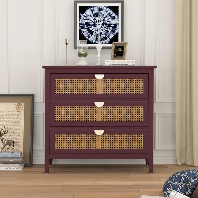 Archie Ash Wood Veneer 3-drawer And Pine Legs Accent Cabinet With Storage- The Pop Maison 4 Archie Ash Wood Veneer 3-drawer And Pine Legs Accent Cabinet With Storage- The Pop Maison - Image 2