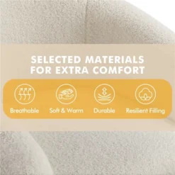 Yaheetech Upholstered Armchair Accent Barrel Chair Ivory 13 Yaheetech Upholstered Armchair Accent Barrel Chair Ivory -Baxton Studio Store GUEST cf36f20a 35c0 40de b9d4 235c97383533