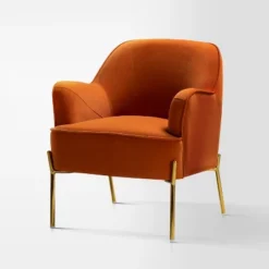 Odo Upholstered Accent Chair Velvet Comfy Living Room Arm Chair | Karat Home -Baxton Studio Store GUEST cff3749f 530b 4f05 bc0a 2f3ba8ea8e0c